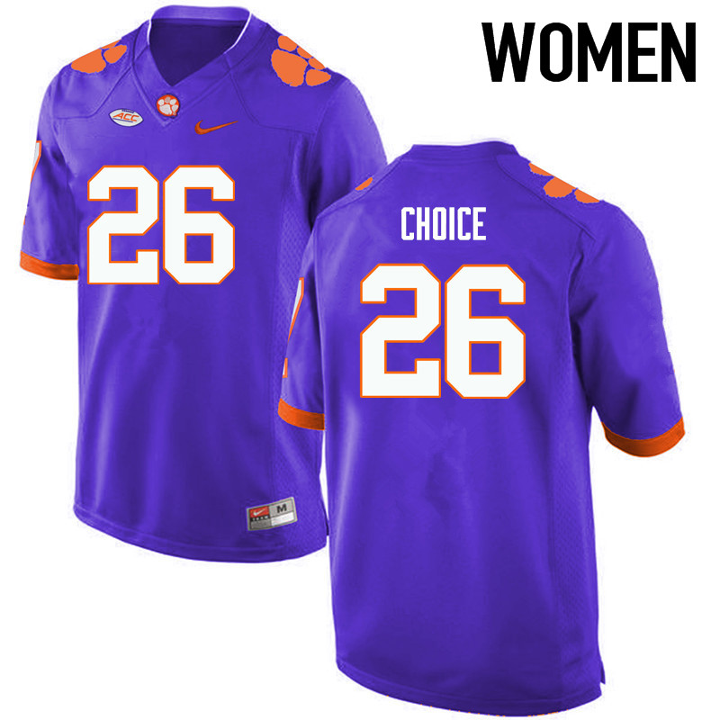 Women Clemson Tigers #26 Adam Choice College Football Jerseys-Purple
